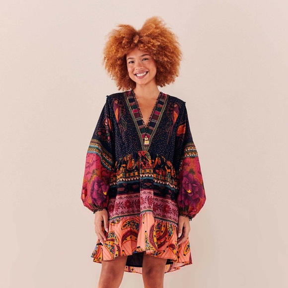 FARM RIO Mixed Patchwork Mini Dress (NWT) - Picture 3 of 14